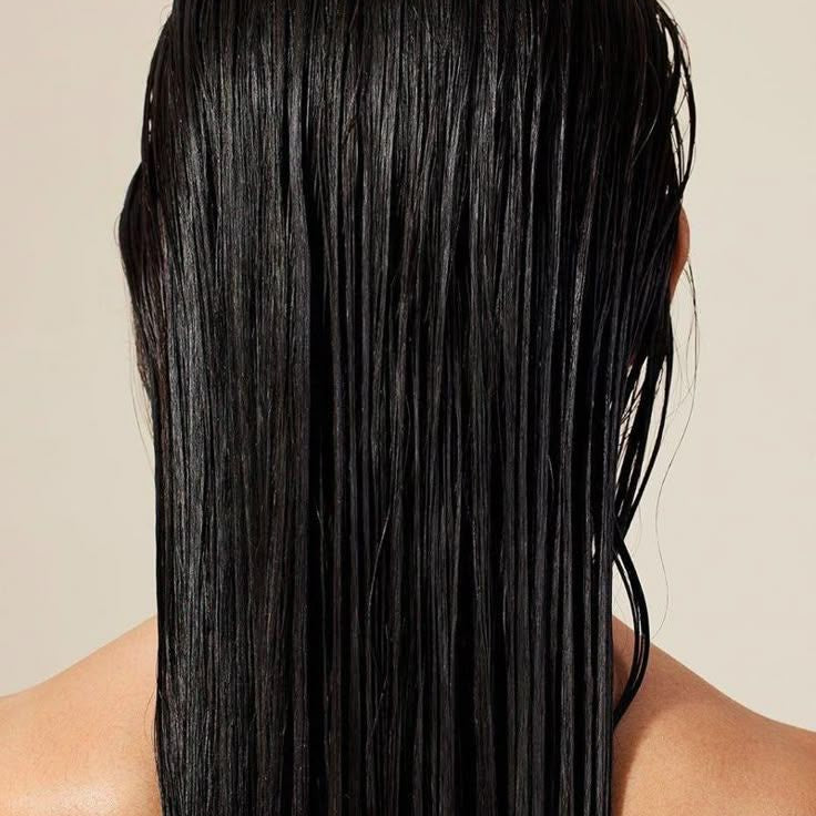 cheveux mouillés de dos 