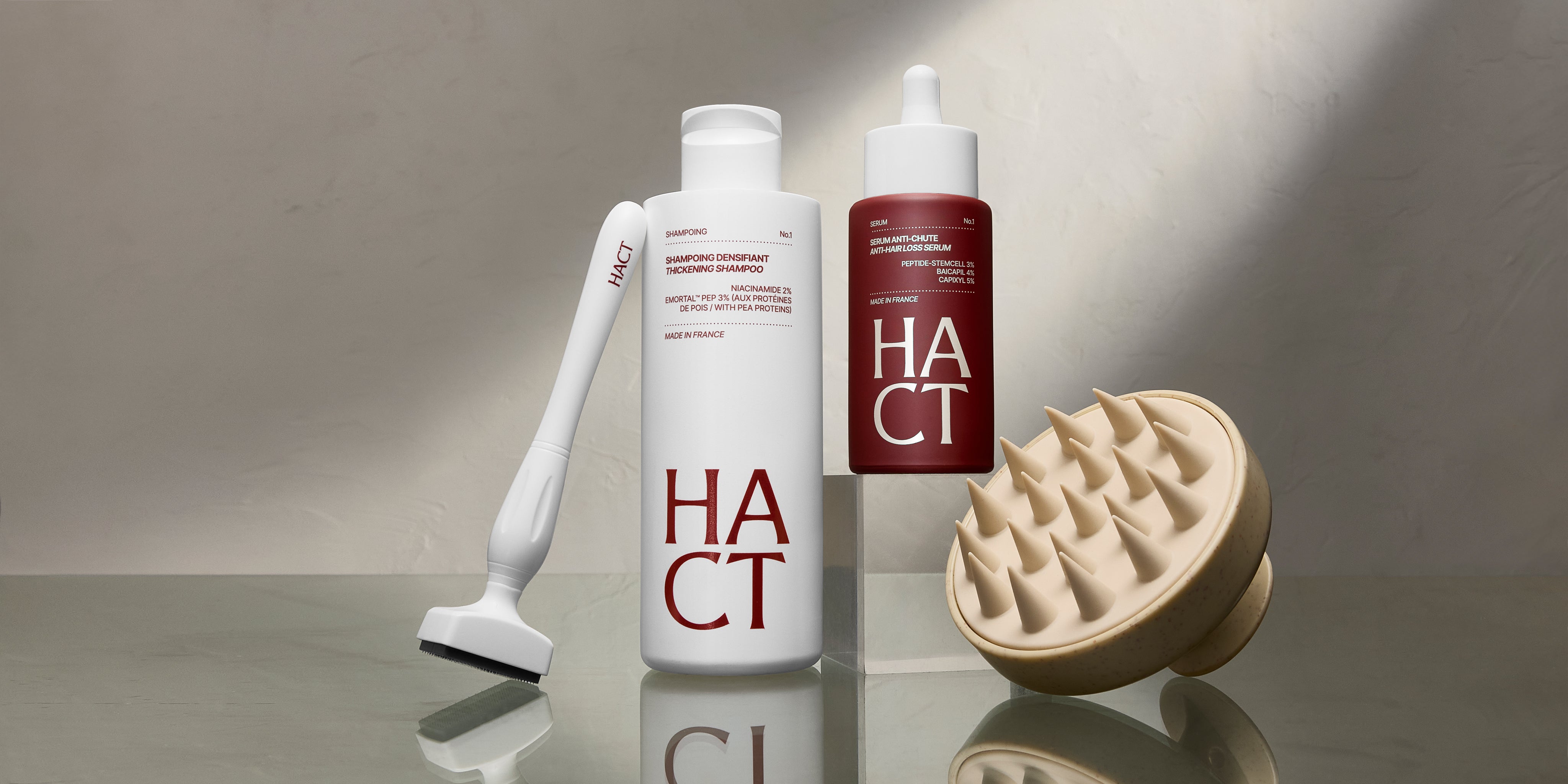 sérum shampoing dermastamp et brosse massante