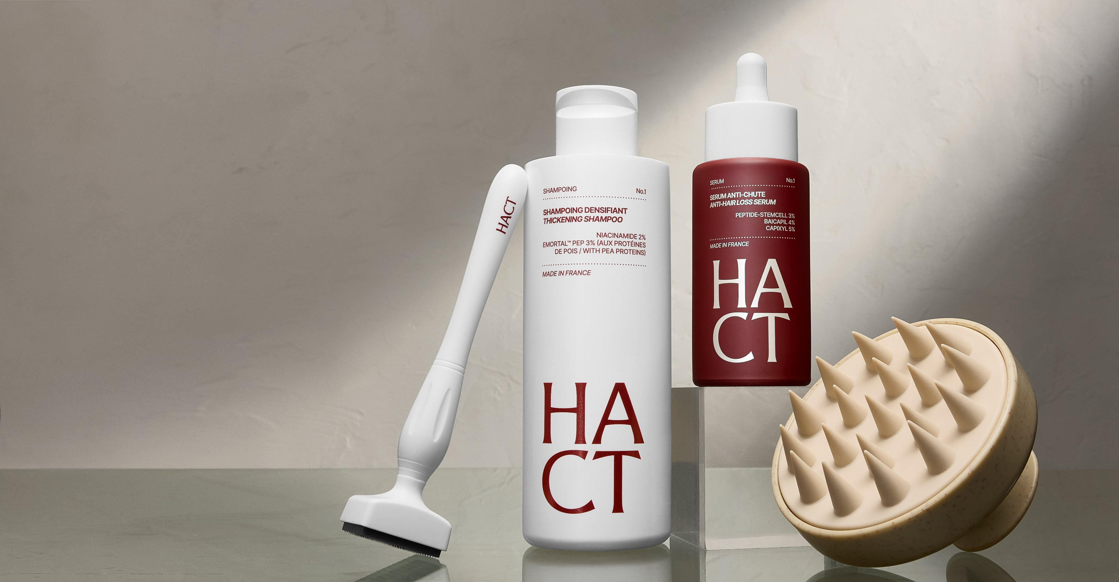 serum shampoing dermastamp et brosse massante 
